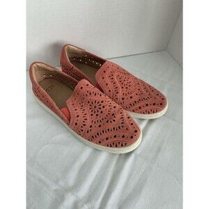 Nice & Clean UGG CAS WOMENS SLIP-ON FLATS 1092514 PERFORATED SUEDE CORAL Sz 7.5